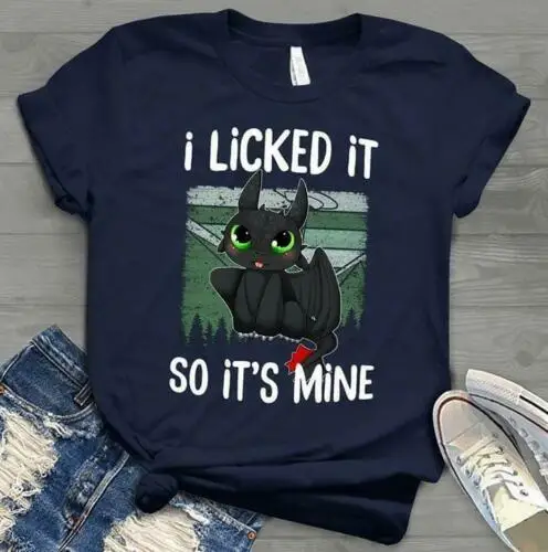 2020 Беззубик I Licked It So It's Mine Мужская футболка синяя хлопковая Женская модная