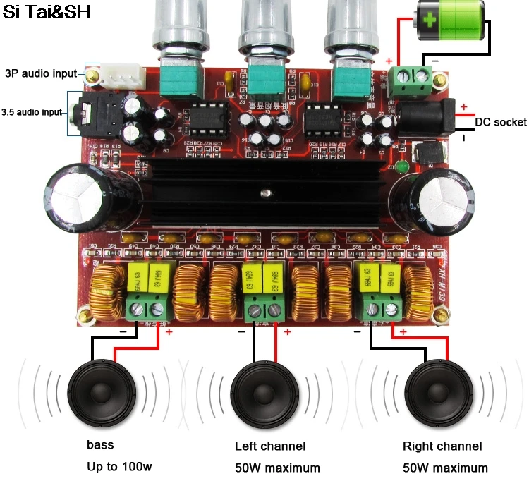 XH-M139 TPA3116D2 2x50 Вт+ 100 Вт 2,1 канальный цифровой сабвуфер усилитель мощности доска TPA3116* 2 3 канала DC 12-24 В Лидер продаж