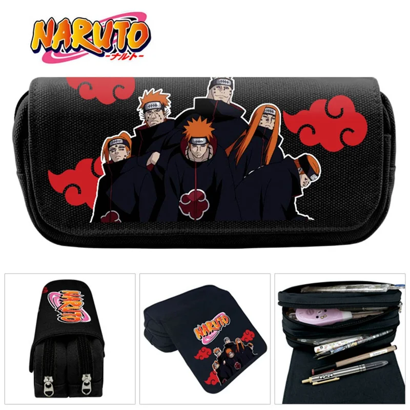 Ботинки в стиле аниме «Naruto Карандаш Чехол из плотной ткани на молнии подходит для детей с артистическим Ёмкость ручка, косметичка, сумка для макияжа, канцелярские товары сумка для школьных принадлежностей