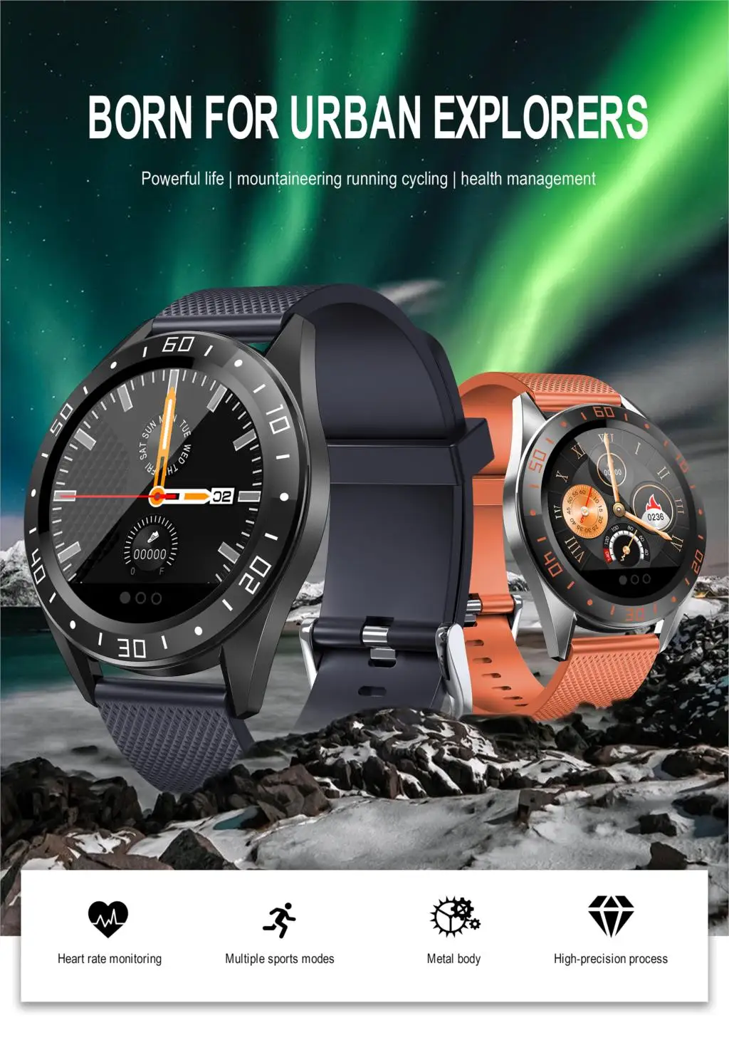 GT105 1,22 дюймовые Смарт-часы для мужчин и женщин с монитором сердечного ритма и артериального давления, умные часы с функцией прослушивания музыки