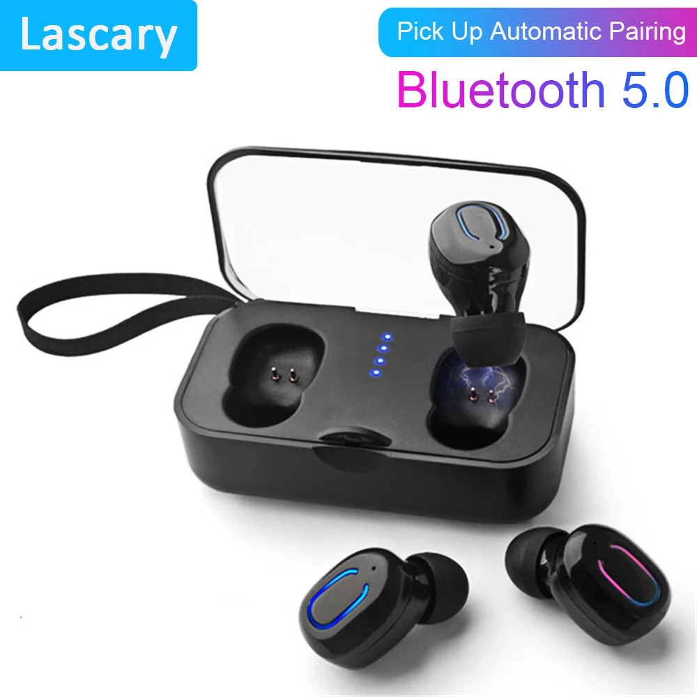 Lascary T18 TWS сенсорные Bluetooth 5,0 наушники с отпечатком пальца, HD стерео беспроводные наушники, игровая гарнитура с шумоподавлением