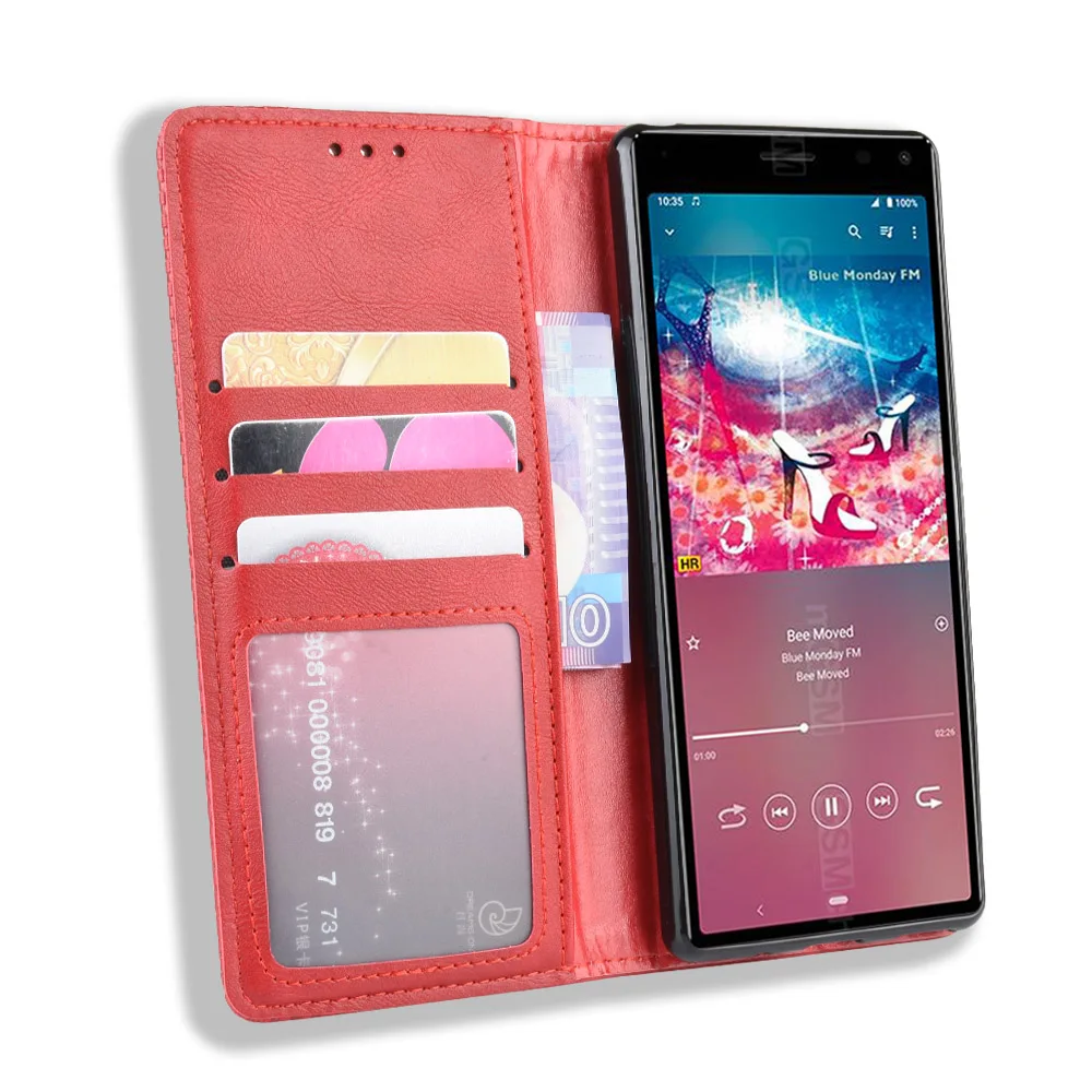 Магнитный винтажный кожаный чехол премиум-класса для sony Xperia 8 Xperia8, чехол с откидной крышкой 6,0 дюймов, легкомысленный чехол с защитой от падения