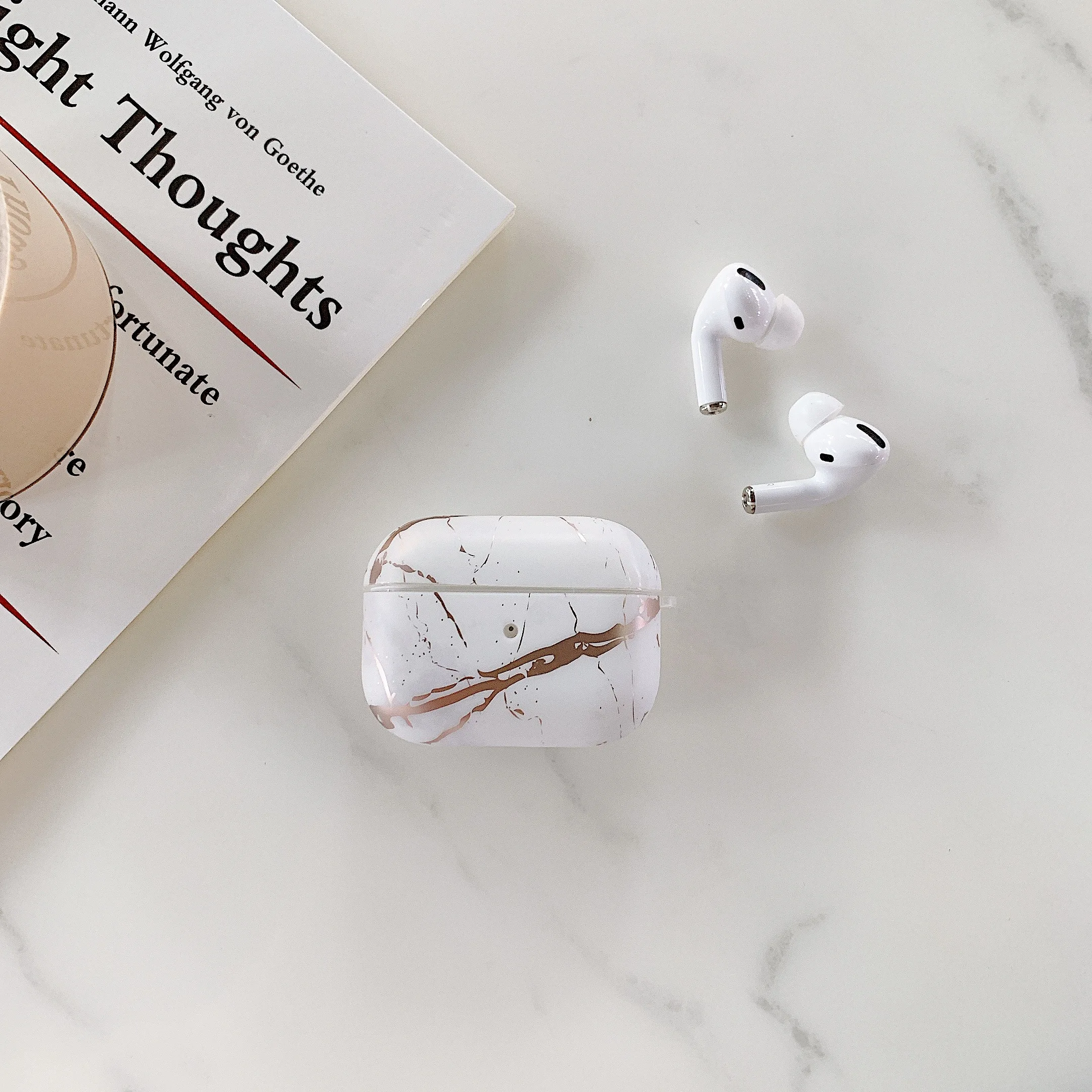 B Милый чехол для наушников для Apple Airpods Pro, чехол с мрамором, Роскошный Жесткий Чехол для Apple Air Pods Pro 3, Наушники Earpods, зарядная коробка - Цвет: B