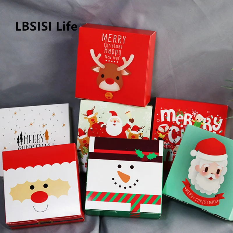 LBSISI Life 10 штук рождественских конфет бумажных коробок для печенья кексов