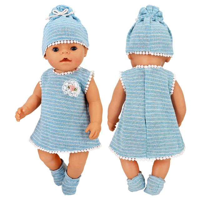 16-18 inch Doll Clothes Accessories Include Dress,Romper,Outfits and Hats fit 43cm Newborn Baby Zapf Doll, Nenuco Dolls Clothing 18-67B