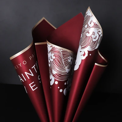 20pcs Flower Gift Wrapping Paper 60*60cm Christmas Plastic Waterproof Marine Coral Wedding Decoration Paper Florist Supplies - Цвет: 12