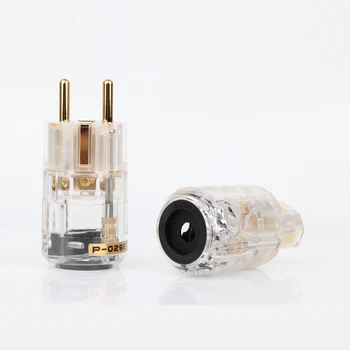 

Hight Quality 24k Gold-Plated Schuko plug EU version power plugs for audio power cable 24K Gold Plated Male Plug Female I