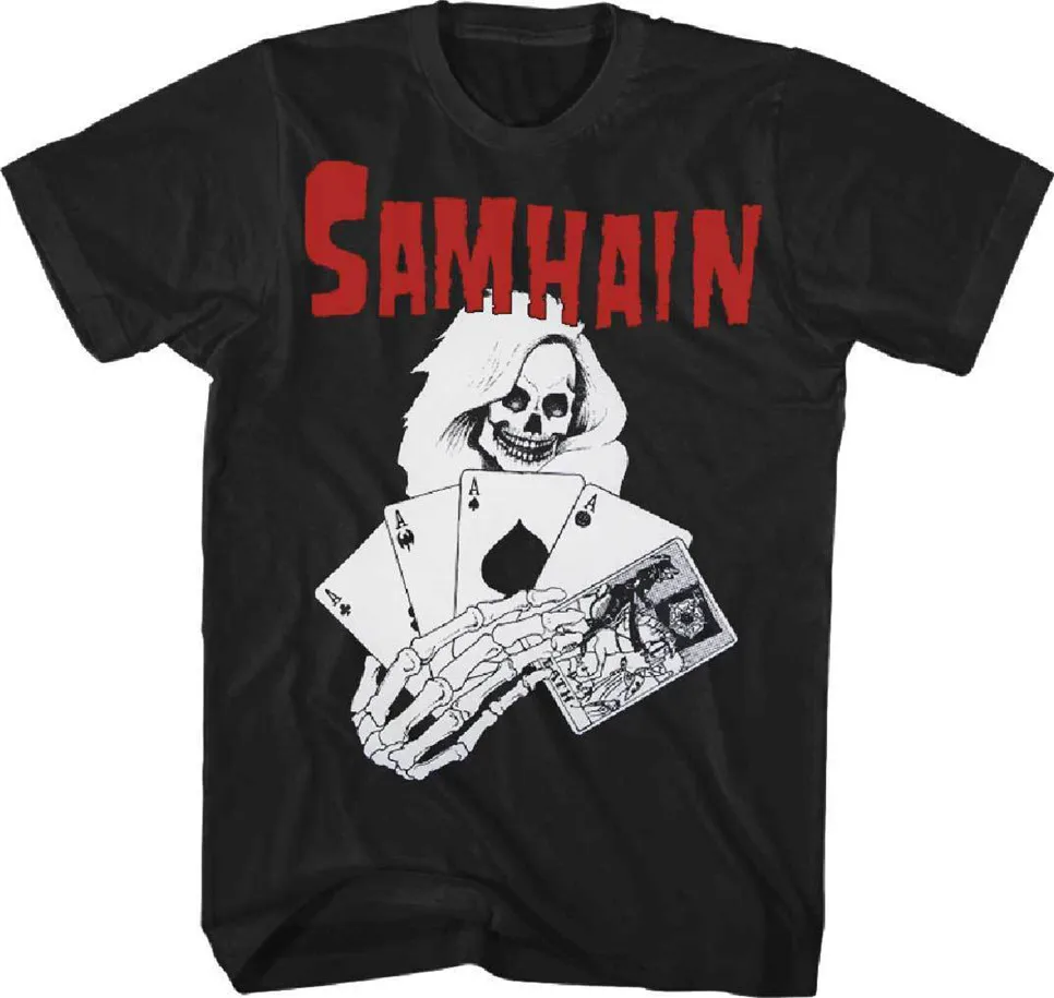 Новая рубашка Samhain Death Cards Misfits Danzig Punk (Sml-2Xl) Badhabitmerch Унисекс Мужская и женская