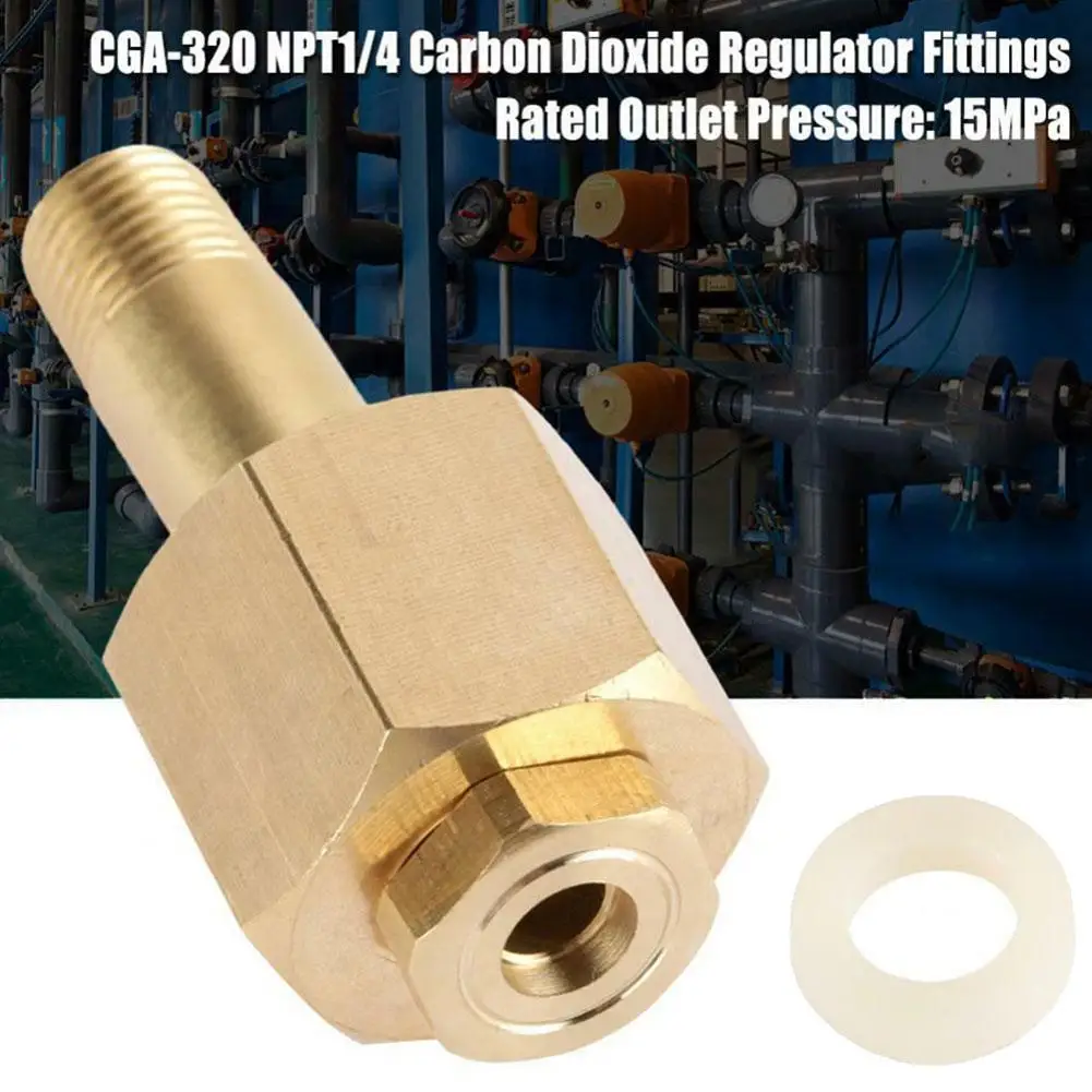 CGA 320 Brass CO2 Carbon Dioxide Regulator Inlet Nut Nipple Fittings