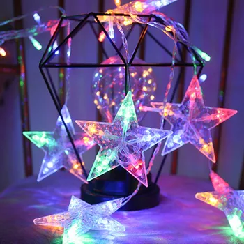 

Star Curtain Lights 16 Stars Lights Window String Lights Plug in Curtain String