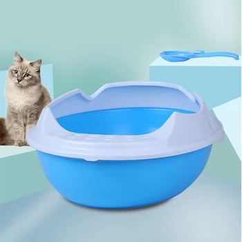 

Pet Toilet Bedpan Anti Splash Cats Litter Box Cat Dog Tray with Scoop Kitten Dog Clean Toilette Home Plastic Sand Box Supplies