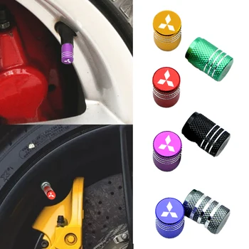 

4pcs Car Wheel Tire Parts Valve Stem Plug Cover badge For Mitsubishi ASX Lancer Pajero Outlander L200 EVO Lancer EX Pajero