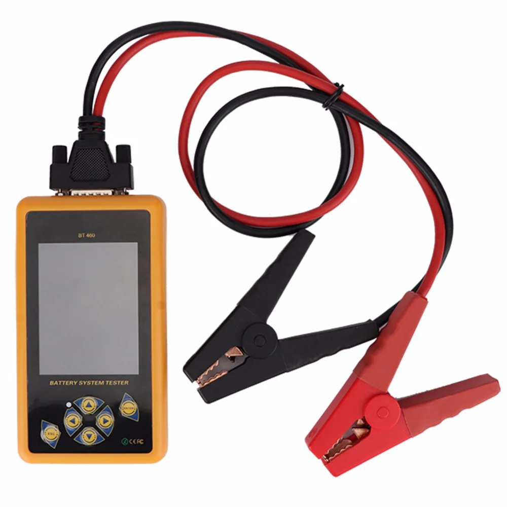 Black Analyzer for 12V Vehicle 24V Heavy Duty Trucks Acid-Resistant ABS Plastic Shell Support Multi-Languages Battery Tester,4 Inch TFT Colorful Display Car Battery Tester Yellow