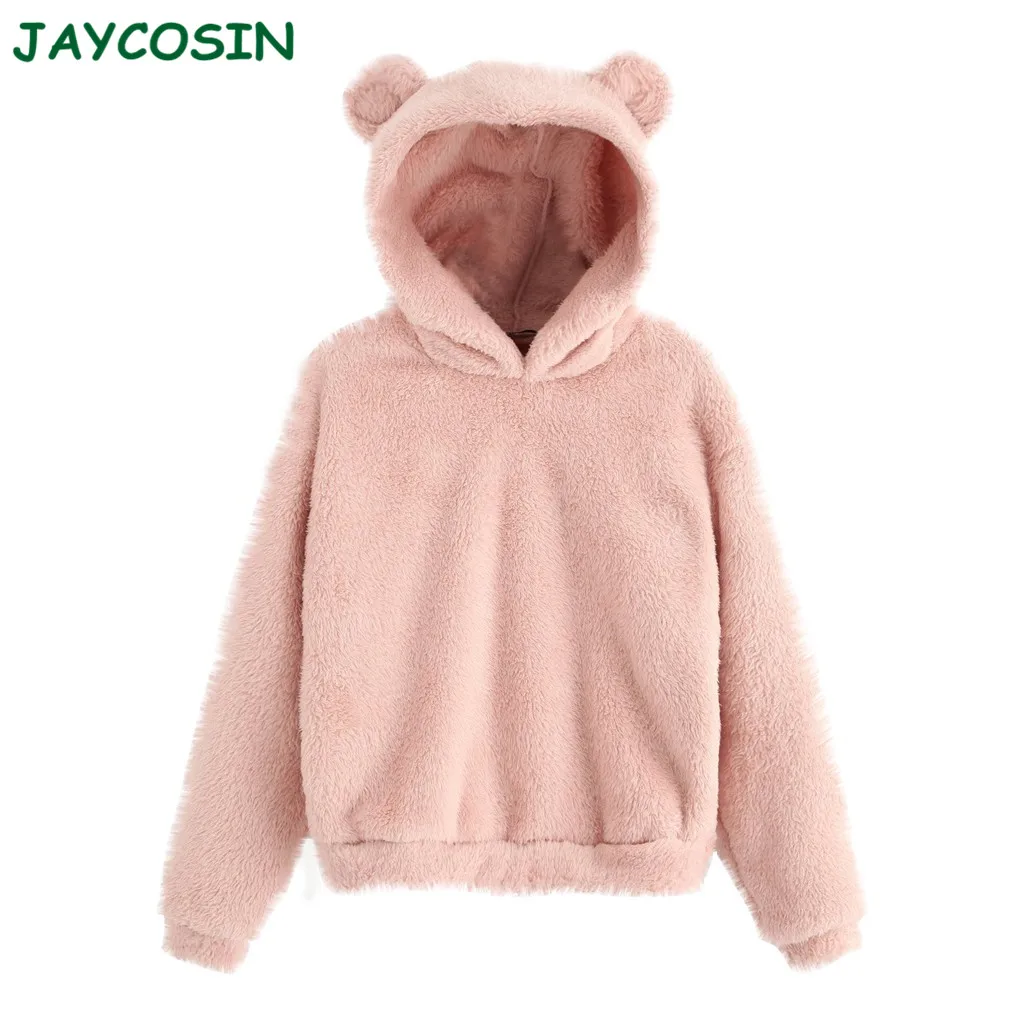 Одежда JAYCOSIN Женская Повседневная однотонная флисовая толстовка женская модная