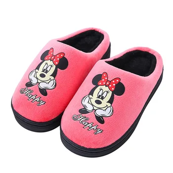 

Winter Kids Slippers Cartoon Candy Color Platform Mickey Home Slippers Children Warm Indoor Parent-child Shoes Boy and Girl Baby
