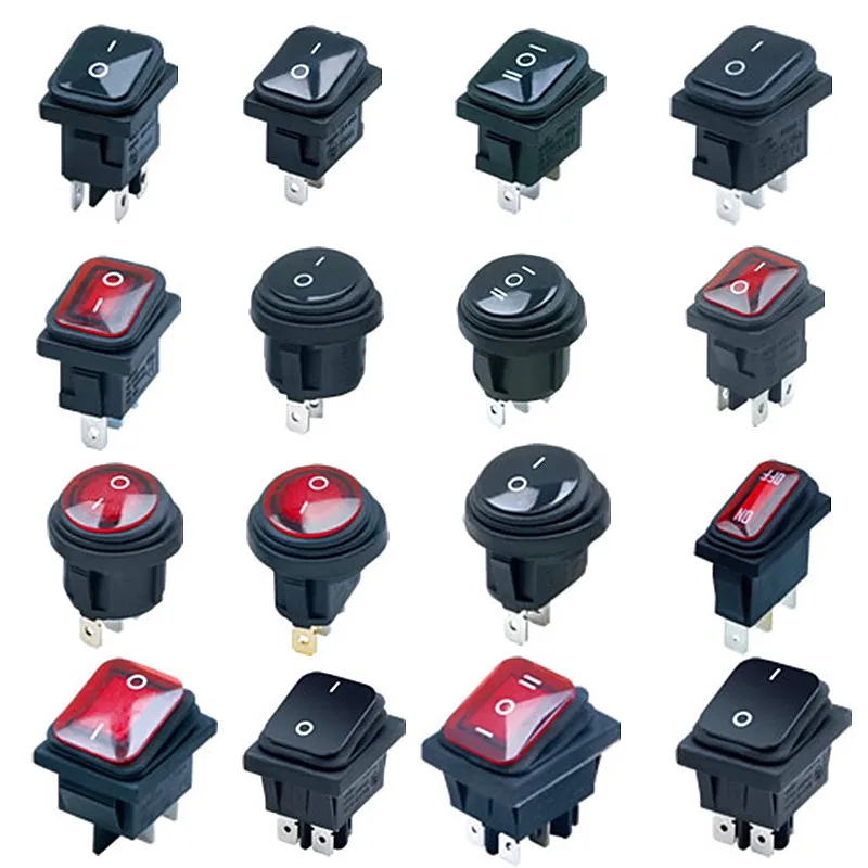 

Light Included Waterproof Switch KCD1 Ship Type Switch KCD2 Feet Third Gear Waterproof Circle Waterproof Switch KCD3KCD4