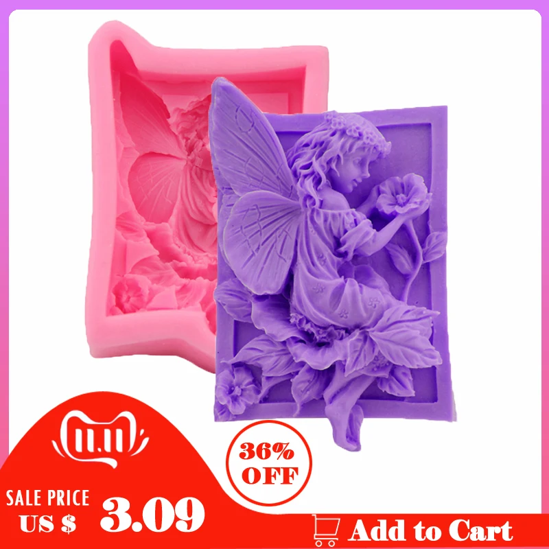 

Silicone Soap Mold Angel Girl Making Form for Making Fondant Mould Silicon Cake Decorating DIY Handmade Sugarcraft