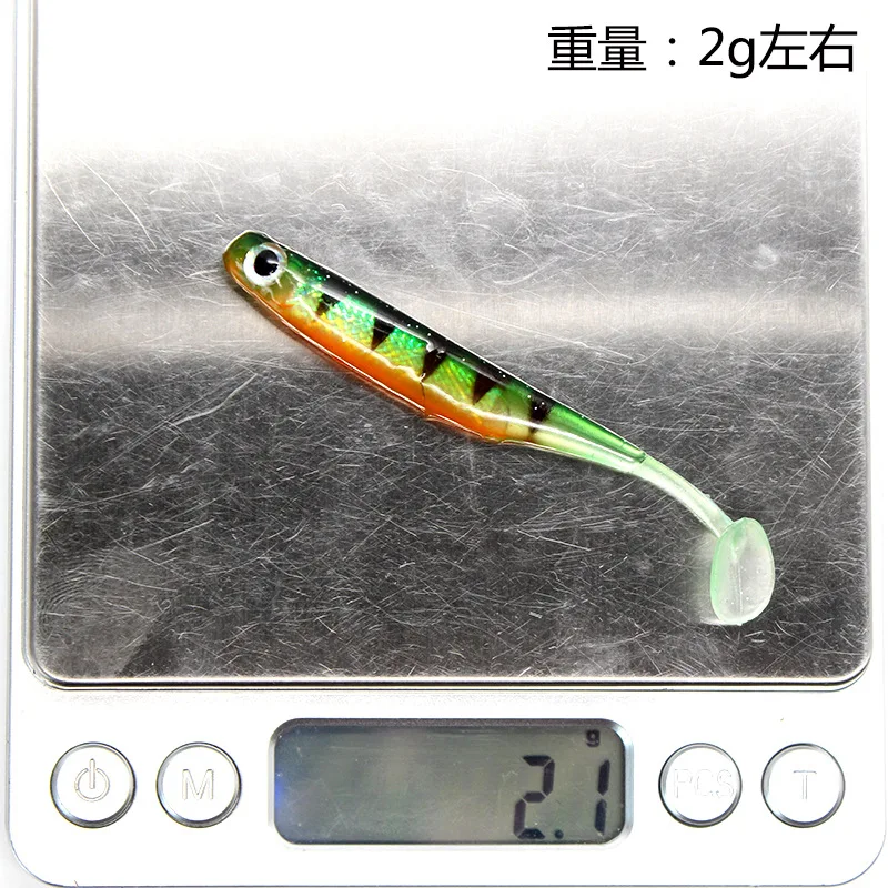 3D радужные рыбки рукава Мягкая наживка для рыбы приманка ruan yu 9cm5g/7cm2g Встроенная алюминиевая фольга приманка для пресной воды приманка