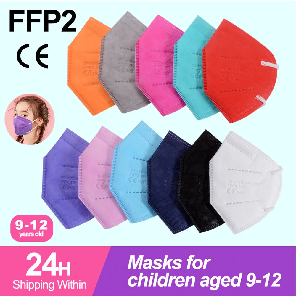 FFP2Mask Niños CE FFP2 Infantiles Protective KN95 Respiratory Masks 9-12 Years Old Pink Child FPP3 Mascarillas FPP2 Homologadas