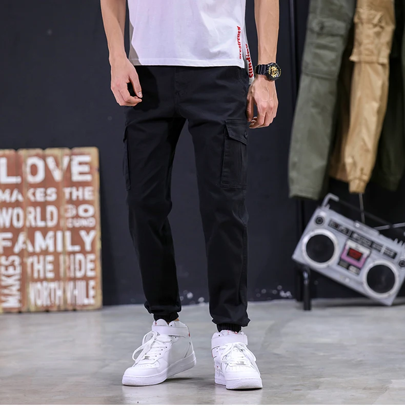 KSTUN High Quality Khaki Casual Pants Men Military Tactical Joggers Cargo Pants Multi-Pocket