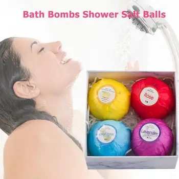 

4pcs Bubble Bath Salt Ball Excellent Craftsmanship Well Durability Shower Bomb Essential Oil Moisturize Exfoliating Soap