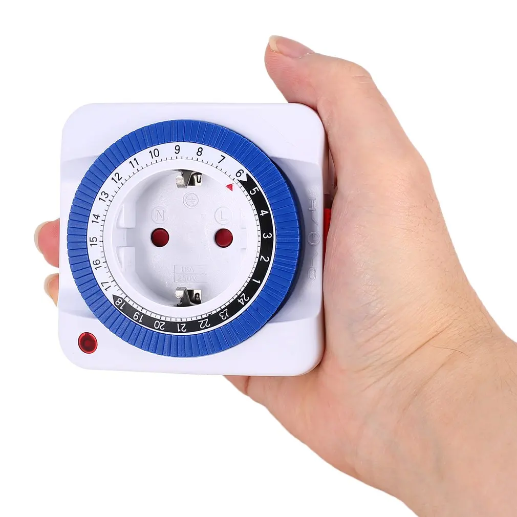 24 Hours Plug in Mechanical Grounded Programmable Timer Switch Smart Countdown Switch Socket Indoor Auto Power off 230V
