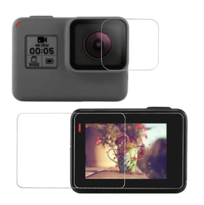 

2pcs/set Tempered Glass for GoPro Go pro Hero 5 6 7 Hero5 Hero6 Hero7 Black Camera Lens LCD Protective Glas Screen Protector