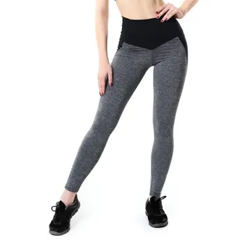 

2019 Women High Waist Elastic Gym Color Splicing Sports Pants