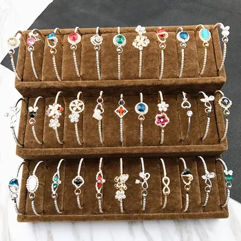 

30 Pcs/lot fashion women classical alloy zircon bangles lot luxury women alloy bangles jewelry wholesale 1029-63