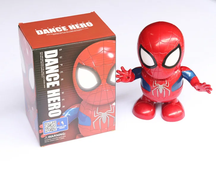 J Color box Светильник звук музыка робот танец Железный человек Marvel Мстители фигурка игрушка светодиодная игрушка-фонарик герой Железный человек электронная игрушка подарок - Цвет: J Color box