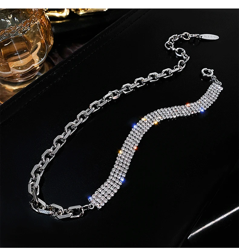 Zircon Hip Hop AAA Heart Tennis Necklace for Women Men Jewelry Bling Trendy Delicate Chain Necklace New Charms Gifts Accessories