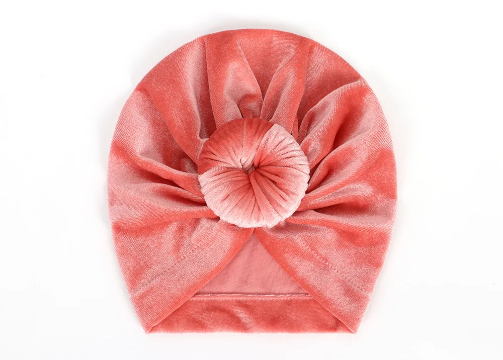 여자 Velet 달팽이 모자 귀여운 도넛 모자 따뜻한 Turban 부드러운 Bebes 머리 후프 Headwrap Bebe 가을 Beanies