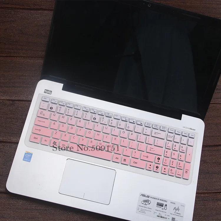 GradualPink 15.6 inch Laptop Keyboard Cover Protective Skin For ASUS VivoBook D541NA D540S D540YA k56C K56CB K56CM A550C VX501 FX550 G551VW - Цвет: GradualPink