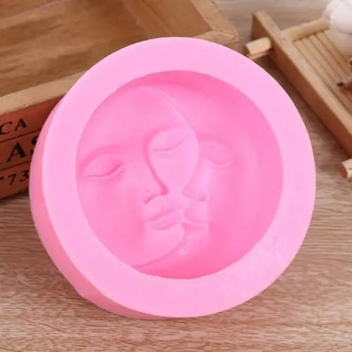 1 шт. торт форма для выпечки, круглая Sun Moon лица силиконовая форма DIY Fondant(сахарная) Шоколад Мыло для декорирования торта кухонный многофункциональный инструмент для выпечки