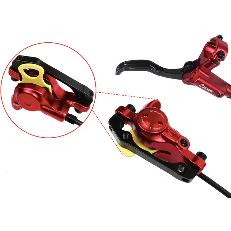 1 Pc Red Right Front Комплект гидравлических тормозов для горного велосипеда ZOOM HB-875 750/1350 мм MTB, набор масляных дисковых тормозов, супер 395/447, масляный диск - Color: 1 Pc Red Right Front