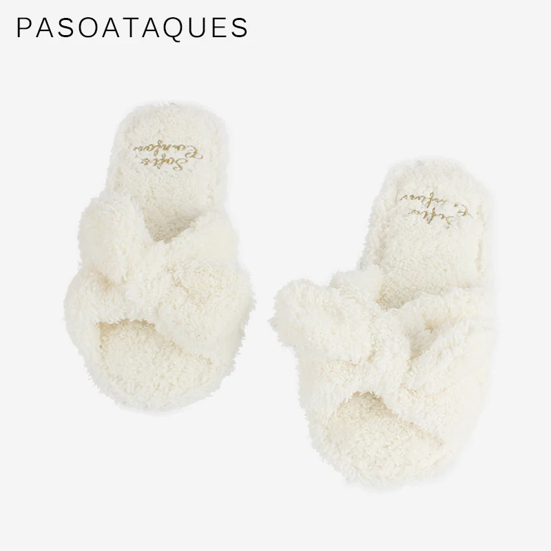 

Summer Women House Slippers Faux Fur Fashion Warm Shoes Woman Female Slides Home Slippers