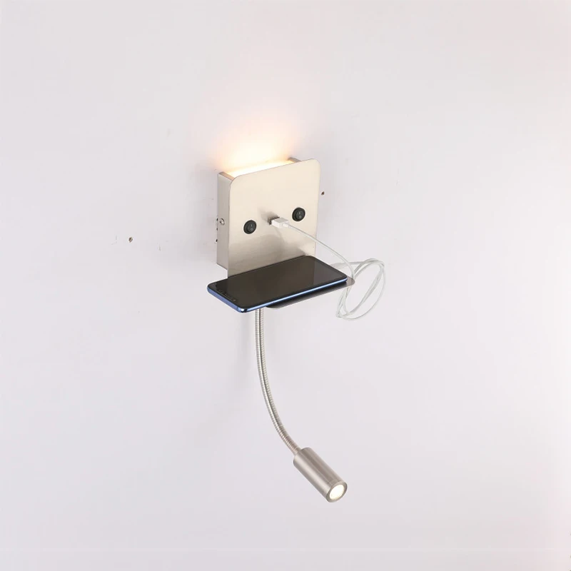 Современная светодиодная настенная лампа с USB зарядкой прикроватный светильник