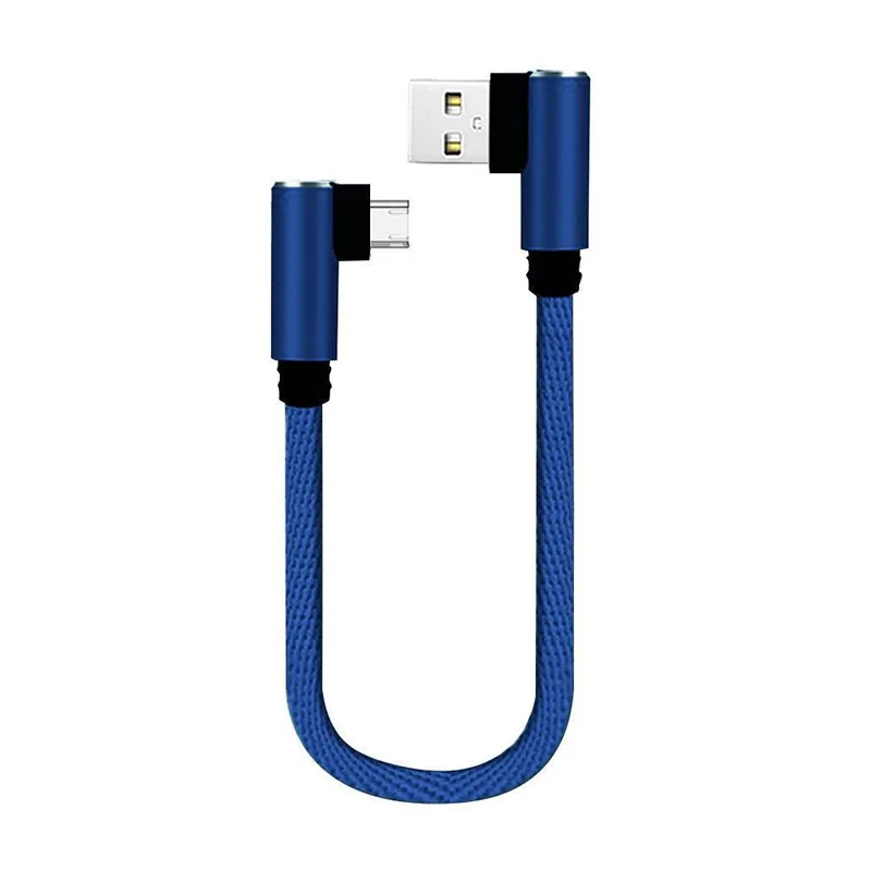 0.25M Type C USB Micro Cable Fast Charging Data Cord 90 Degree Short Portable Mini Cable Charge for Power Bank MobilePhone Wire iphone usb cable Cables