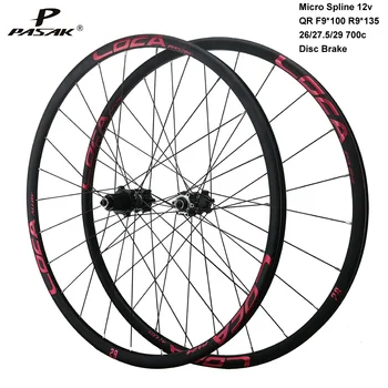 

Mtb Micro Spline 12v Wheelset 24Holes 6 Bolts Disc Brake Sealed Bearing MS 12S Road Bike 12 Speed Wheels QR F9X100 R9X135mm