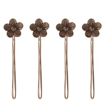 

Curtain Tieback, 4 Pieces Flower Curtain Drapery Holdback Window Curtain Decorative Buckle Holder for Home