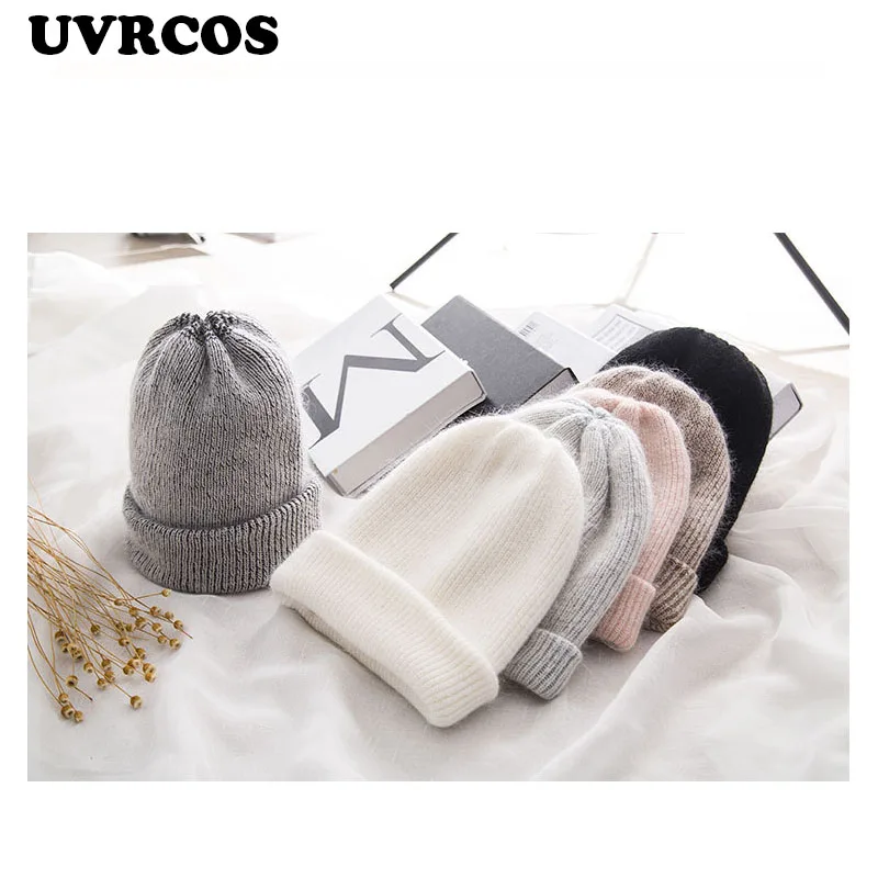

UVRCOS Han edition lovely soft Angora rabbit hair thickening hat children autumn winter warm earmuffs cap knitted cap