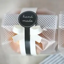 200 шт. клейкая черная ручная упаковка для торта, Упаковочная крафт-наклейка для выпечки, Подарочные крафт-наклейки, Новинка