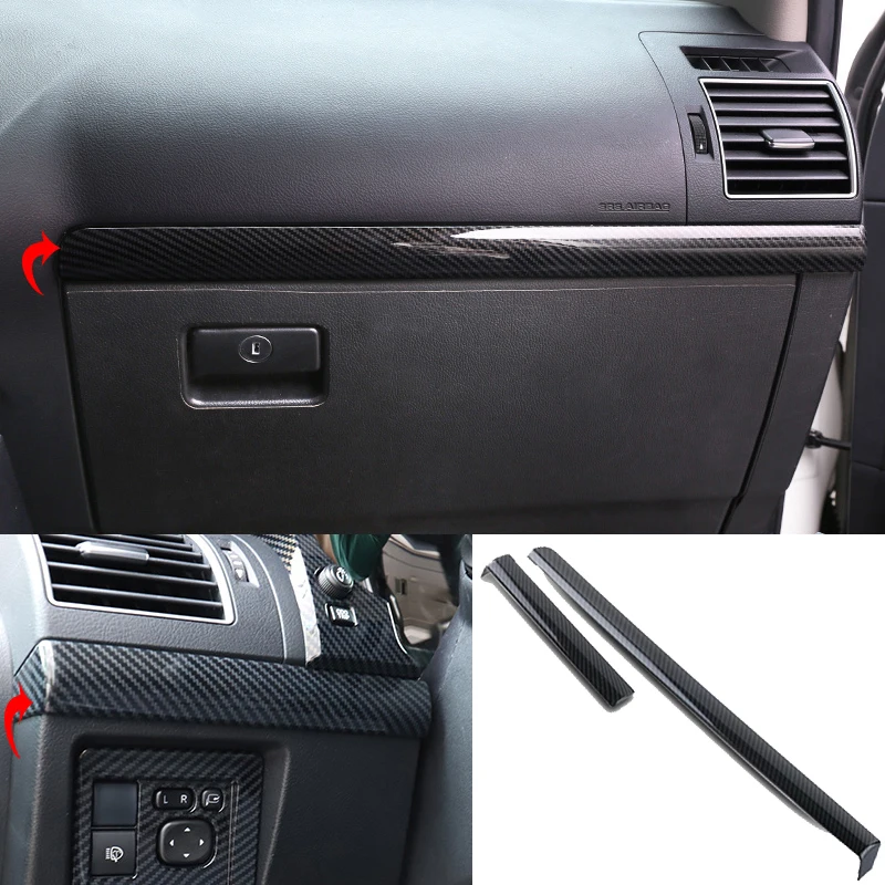 Для Toyota Land Cruiser Prado FJ150 2010- ABS углеродного волокна узор центральной консоли украшения полосы отделка автомобиля Стайлинг 2 шт