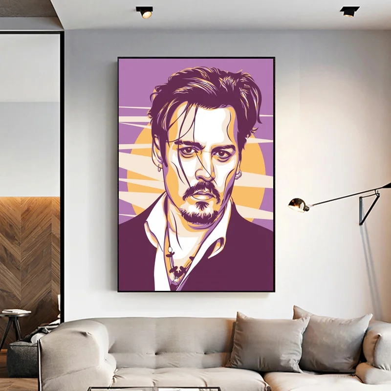 Johnny Depp poster Canvas Painting Wall Art Picture for Living Room Home Decor | Дом и сад