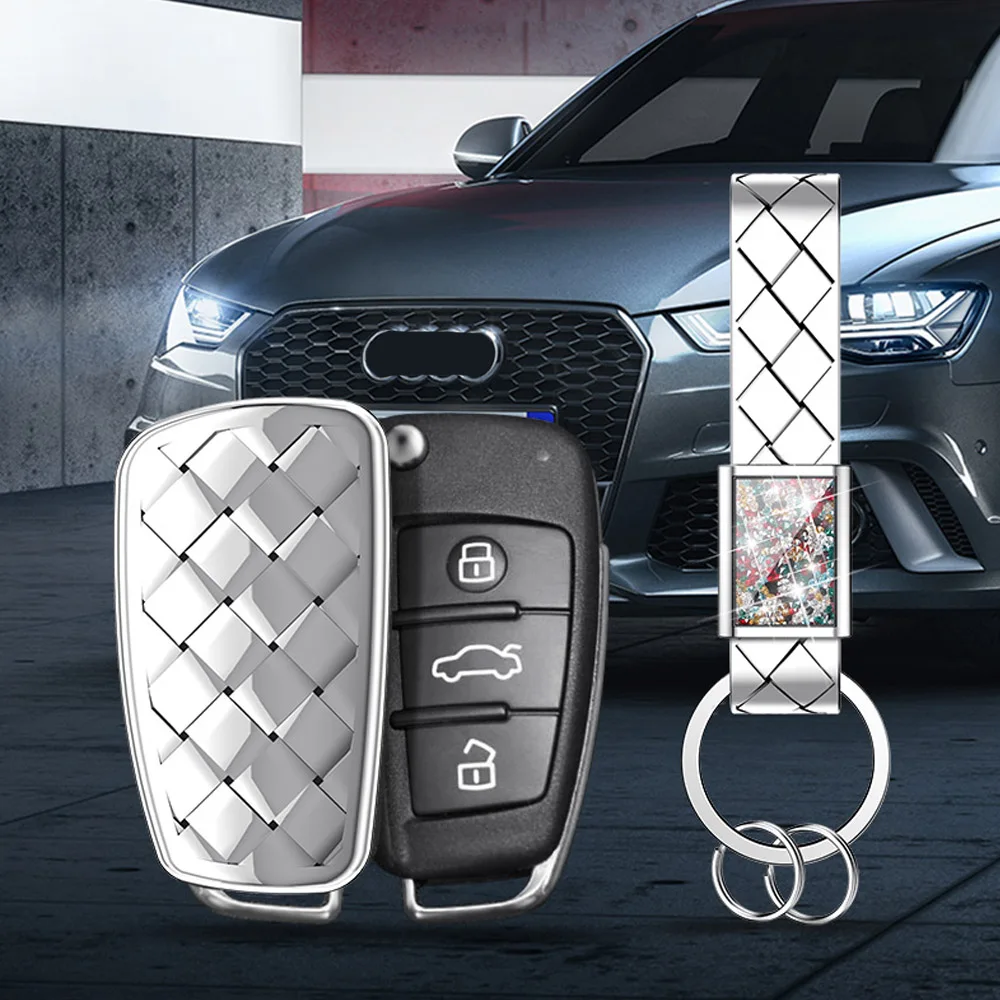 ТПУ ключи чехол сумка держатель ключей для Audi A1 A5 A6 A7 A8 Q3 Q5 Q7 C5 C6 A4L A6L S1 S3 RS6 TT 2005-2013 флип чехол для ключей авто части