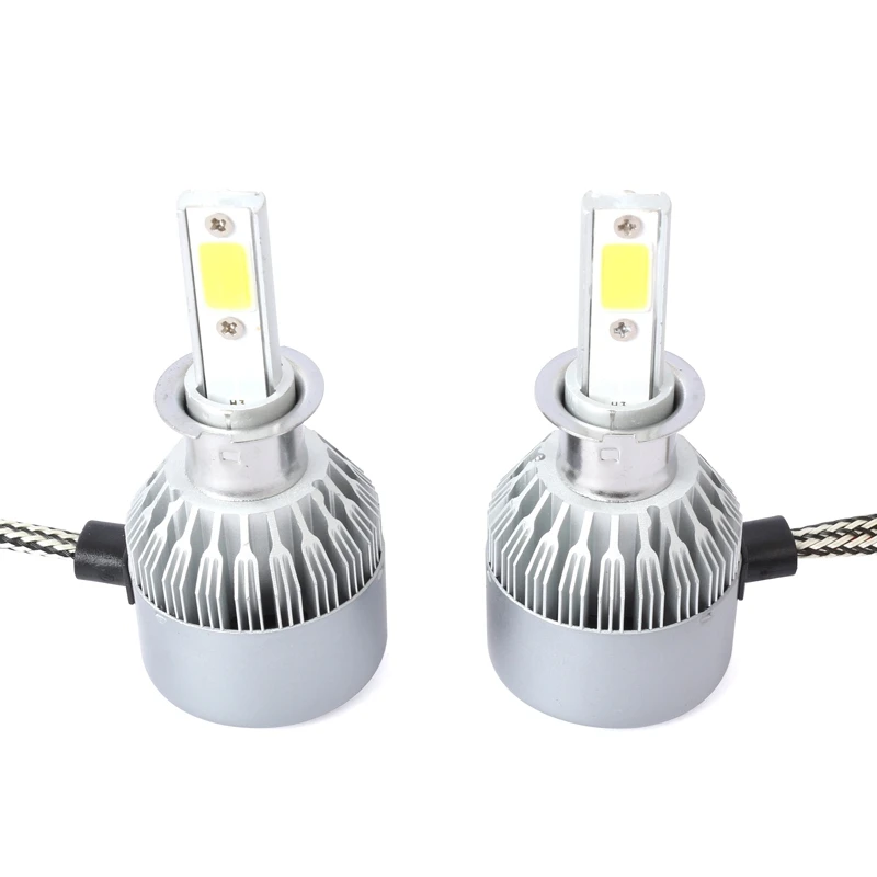 Горячий 2pcs C6 светодиодный автомобильный головной светильник COB H3 36W 7600LM белый светильник лампы