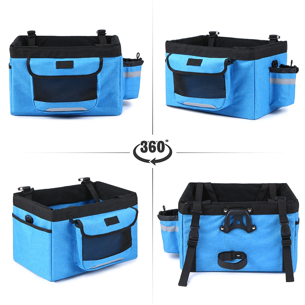 Flash Deal Lixada Foldable Bicycle Front Basket Large Capacity Multifunction Detachable Bike Pet Basket Carrier Camping Outdoor Cycling 1
