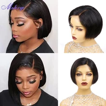 

Straight Bob Lace Front Human Hair Wigs For Black Women 4x4/13x4 HD Transparent 180 Density Brazilian Middle Part Wig Pre Plucke