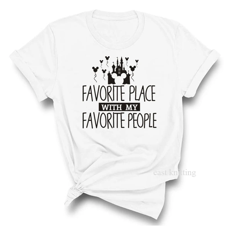 Женская милая рубашка с Минни Маус любимое место с любимыми людьми футболка трендовые футболки с мышкой для девочек Harajuku рубашка хипстер женская футболка