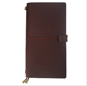 Dark brown Ancicraft записная книжка для путешественников, многоразовые кожаные дневники для мужчин и женщин, 3 вставки, пустая подкладка, сетчатая бумага и 1PVC сумка - Цвет: Dark brown